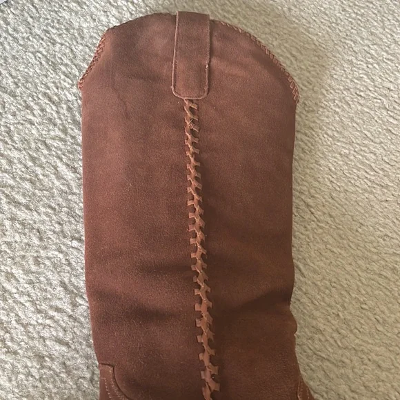 Lane “Plain Jane” Suede Boots in Cognac - Picture 9 of 13